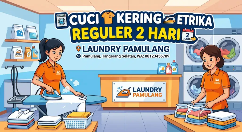 Cuci Kering Setrika Reguler (2 Hari)