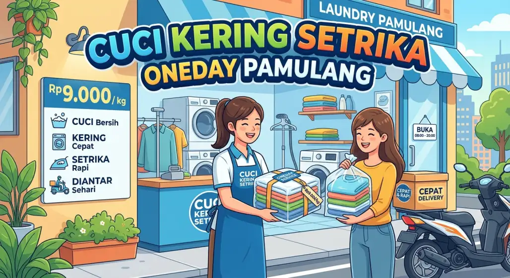 Cuci Kering Setrika Oneday (1 Hari)