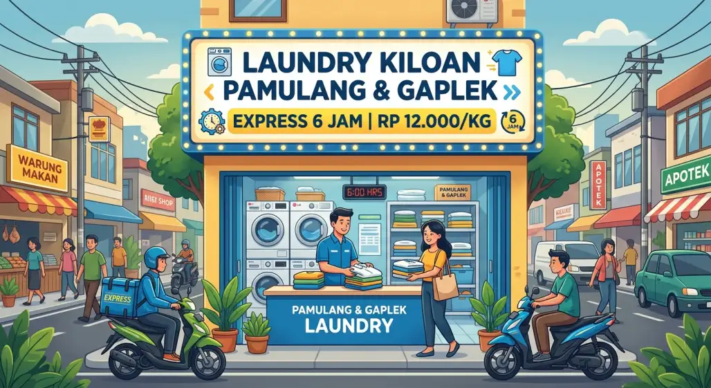 Cuci Kering Setrika Express (6 Jam)