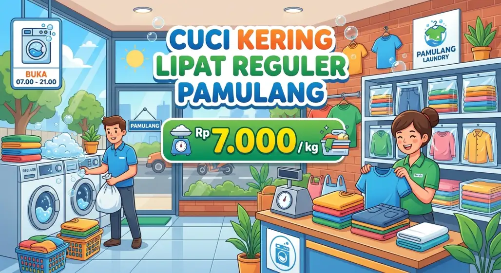 Cuci Kering Lipat Reguler (2 Hari)