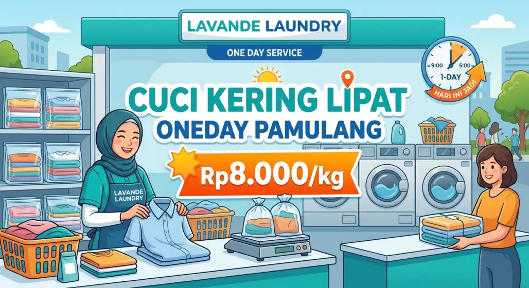 Cuci Kering Lipat Oneday (1 Hari)