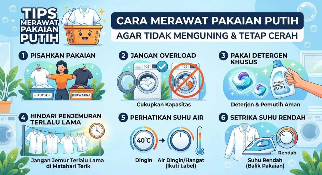 Cara Merawat Pakaian Putih agar Tidak Menguning dan Tetap Cerah